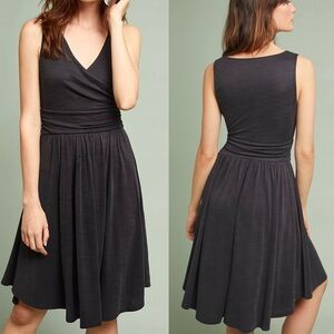 Maeve Anthropologie Nora Textured Black Dress Stretchy Size XL Timeless Classic